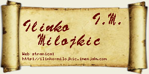 Ilinko Milojkić vizit kartica